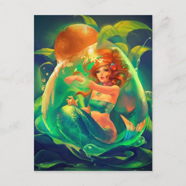 RADIANT BUBBLE MERMAID POSTCARD (Front)