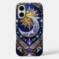 Radiant Celestial Sun and Moon Design 