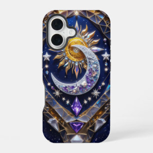 Radiant Celestial Sun and Moon Design iPhone 16 Case