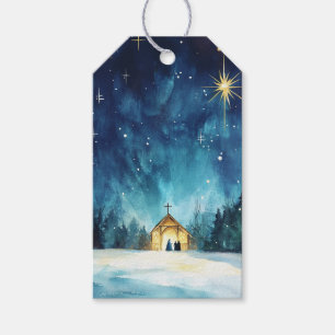 Radiant Christmas Star Over Bethlehem Gift Tags