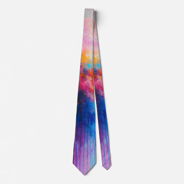 Radiant Color Burst Abstract Art Tie (Front)