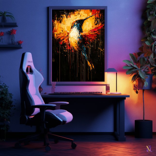 Radiant Contemporary Expressionist Hummingbird Poster (Creator Uploaded)