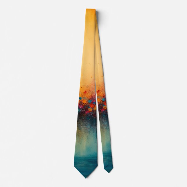 Radiant Convergence Abstract Fire and Mist Tie (Front)