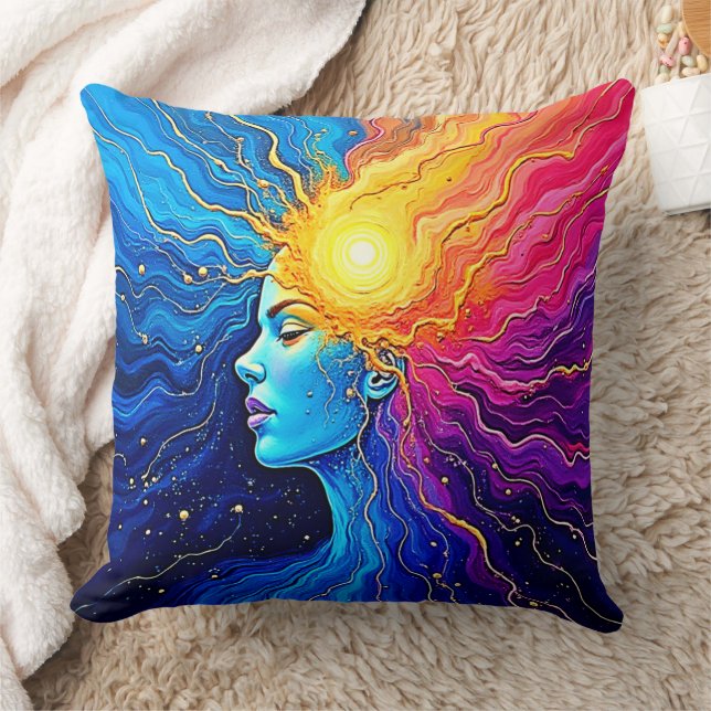 Radiant Cosmic Mind Awakening Cushion (Blanket)