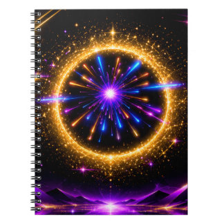 Radiant Cosmic Portal | Neon Galaxy Stretched Canv Notebook