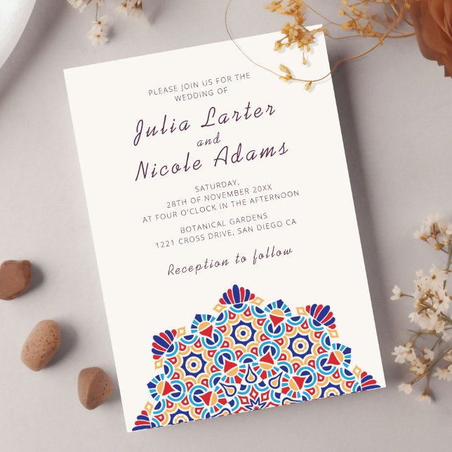 Radiant Crescent Moon Splendid Mandala Wedding Invitation (Creator Uploaded)