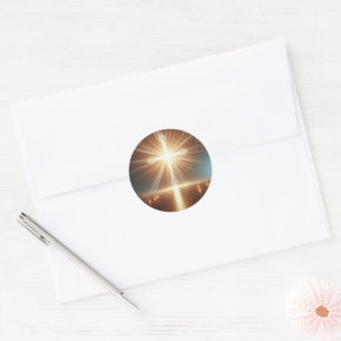 Radiant Cross Spiritual Circle Sticker