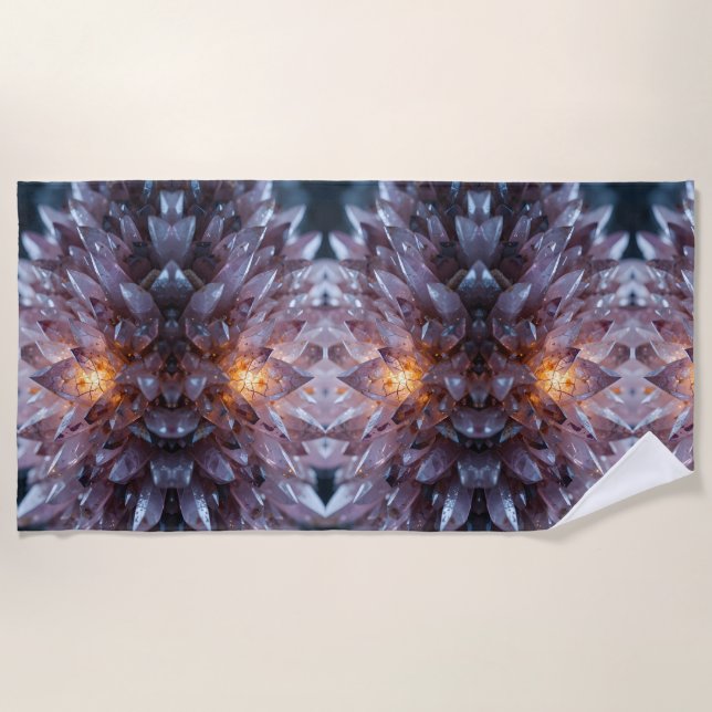 Radiant Crystal Heart Beach Towel (Front)