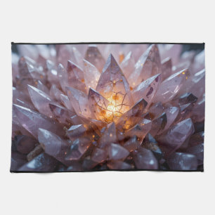 Radiant Crystal Heart Tea Towel