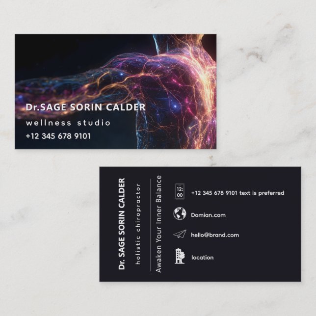 Radiant Current Aura Energy Business Card (Front/Back)