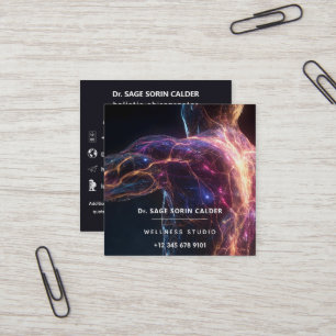 Radiant Current Aura Energy Square Business Card