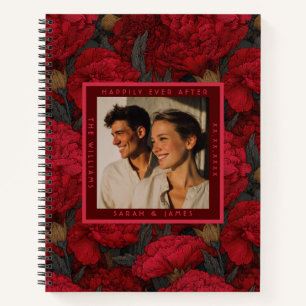 Radiant Custom Carnation Themed City Wedding Notebook