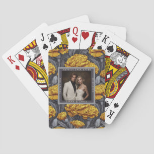 Radiant Custom Carnation Themed City Wedding Playing Cards