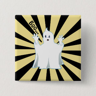 Radiant Cute Trumpy Ghost 15 Cm Square Badge
