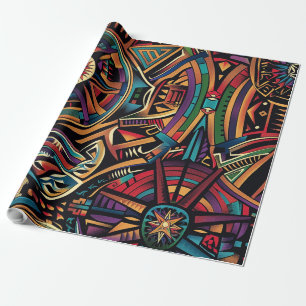 Radiant Cyan "Chronicle of the Ancients" Wrap Matt Wrapping Paper