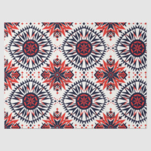Radiant Cyan "Cosmic Interlock" Pattern Tissue Pap Paper