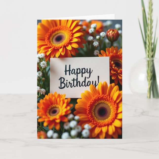 Radiant Daisy Birthday Card (Front)