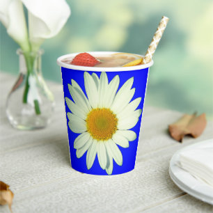 Radiant Daisy Floral Design Paper Cups