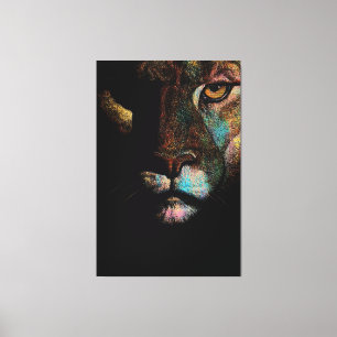 Radiant Darkness - Fearful Elegance Lioness Canvas Print