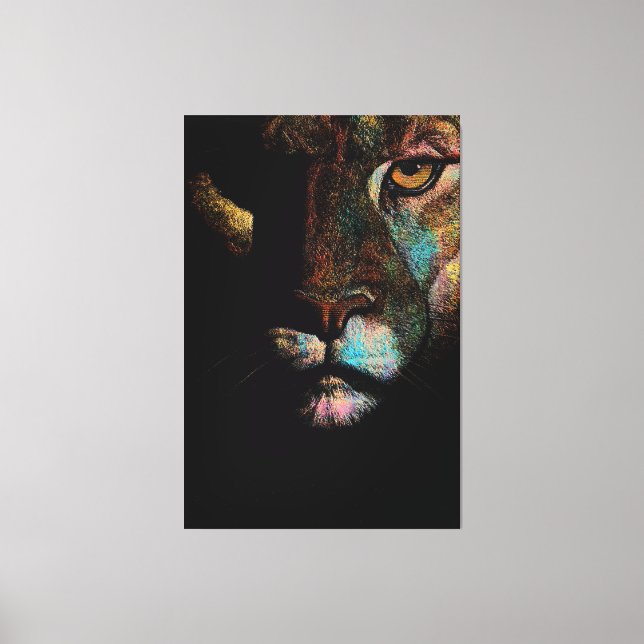 Radiant Darkness - Fearful Elegance Lioness Canvas Print (Front)