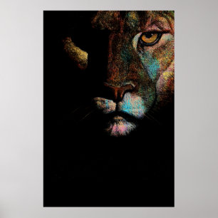 Radiant Darkness - Fearful Elegance Lioness Poster