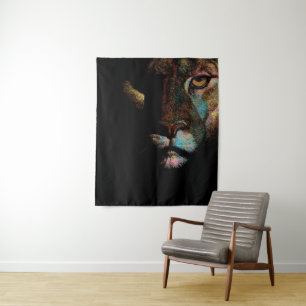 Radiant Darkness - Fearful Elegance Lioness Tapestry