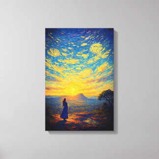 Radiant Dawn at Pha Chanadai – Van Gogh Style Canvas Print