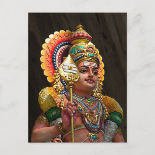 Radiant Devotion in Vibrant Hindu Iconography Postcard