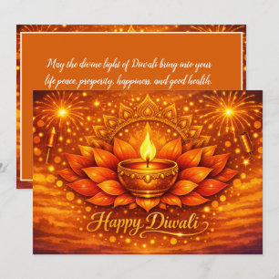 Radiant Diwali Blessings  Invitation