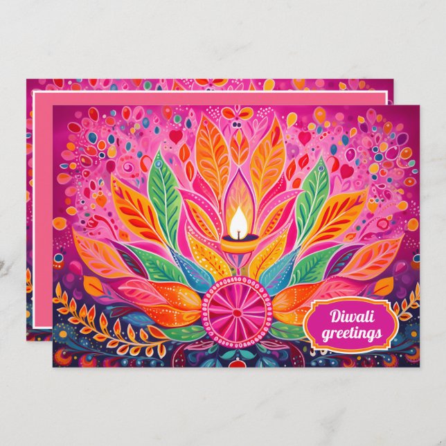 Radiant Diwali Delight Invitation (Front/Back)
