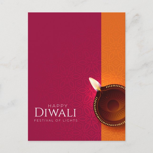 Radiant Diwali Wishes Holiday Postcard (Front)