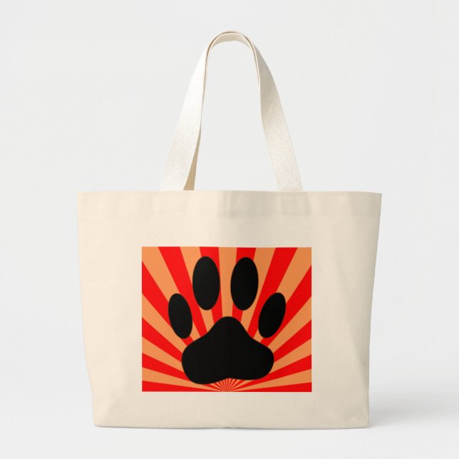 Radiant Dog Paw Print Large Tote Bag (Front)