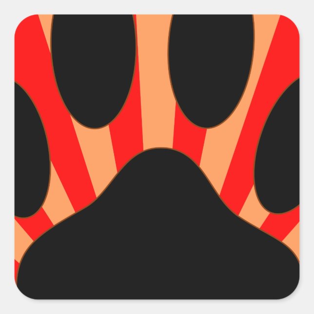 Radiant Dog Paw Print Square Sticker (Front)