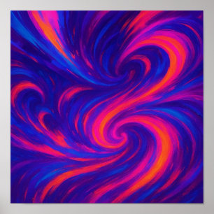 Radiant Dopamine Energy in Fluid Colour Waves Poster