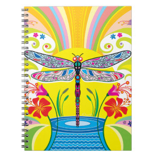 Radiant Dragonfly and Wildflowers Notebook