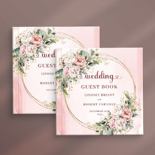 Radiant Dusty Pink Flowers Eucalyptus Wedding Book