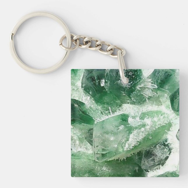 Radiant Earth Mineral Quartz Chlorite Inclusion  Key Ring (Front)