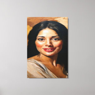 Radiant Elegance:Classic Impressionist Style Woman Canvas Print