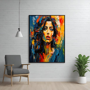 Radiant Expressionist Portrait Art Poster