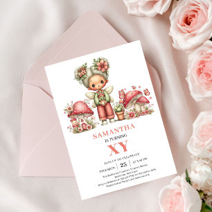 Radiant Fairy 4th Birthday Blush Flowers Invitatio Invitation