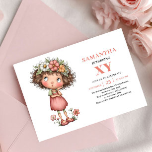 Radiant Fairy Girl Birthday Pastel Floral invite