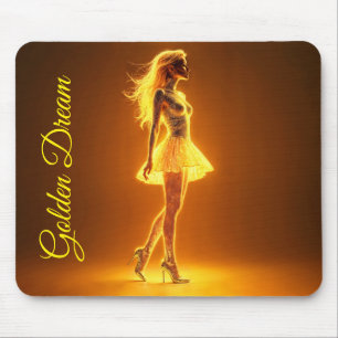 Radiant fantasy model luminous golden glow mouse pad