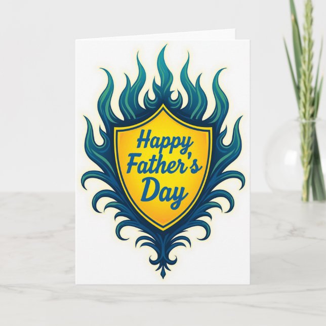 Radiant Fathers Day Crest Card (Front)