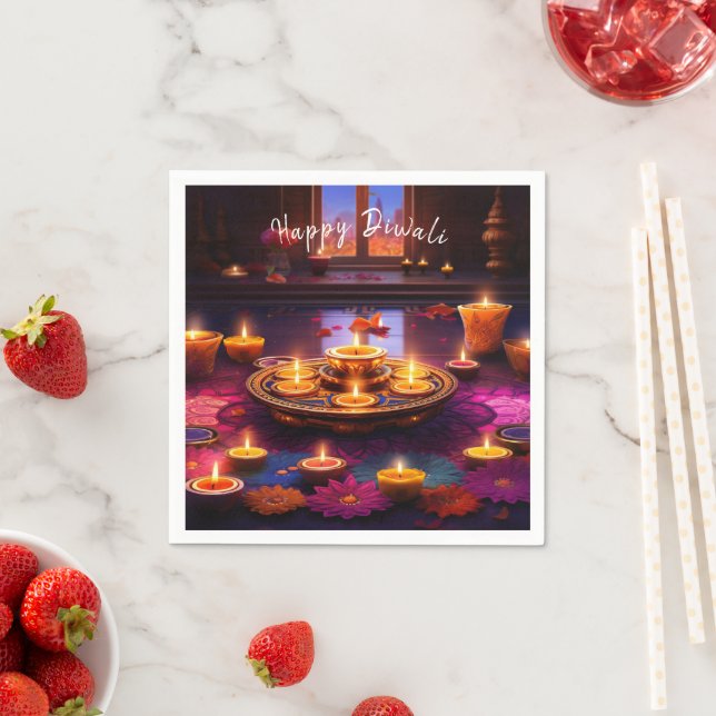 Radiant Festivities: A Diwali Celebration Napkin (Insitu)