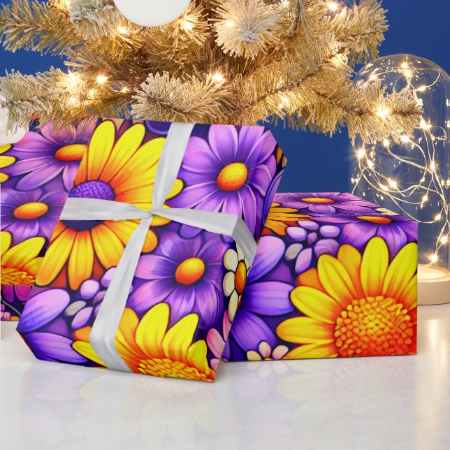 Radiant Floral Gift Pattern Wrapping Paper (Holidays)