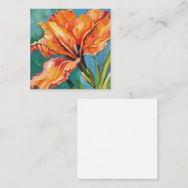 Radiant Flower Bloom in Orange Card (Front/Back)