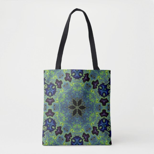 Radiant Fractal Symphony Tote Bag (Front)