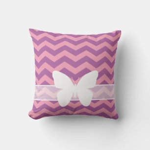 Radiant Frosted Orchid Chevrons with Butterfly Cushion