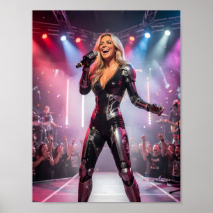 Radiant Futuristic Stage Songstress Poster