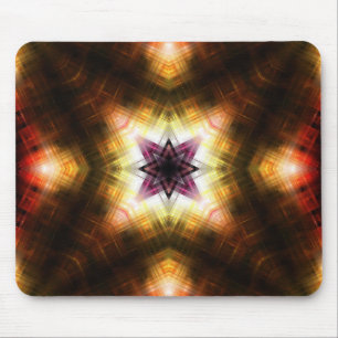 Radiant Geometric Starburst with Abstract Light Mouse Pad